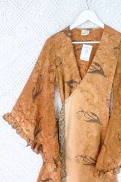 KIKIS Clothing Shop -KIKIS Clothing Shop pinned out on lace venus midi dress wide frilly butterfly sleeves handmade vintage indian sari size s m all about audrey 43