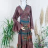 Sylvia Wrap Dress - Saffron And Ivy Mandala Motif - Vintage Sari - Size L/XL