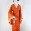 Venus Maxi Dress - Vintage Sari - Peachy Tangerine - Size M/L