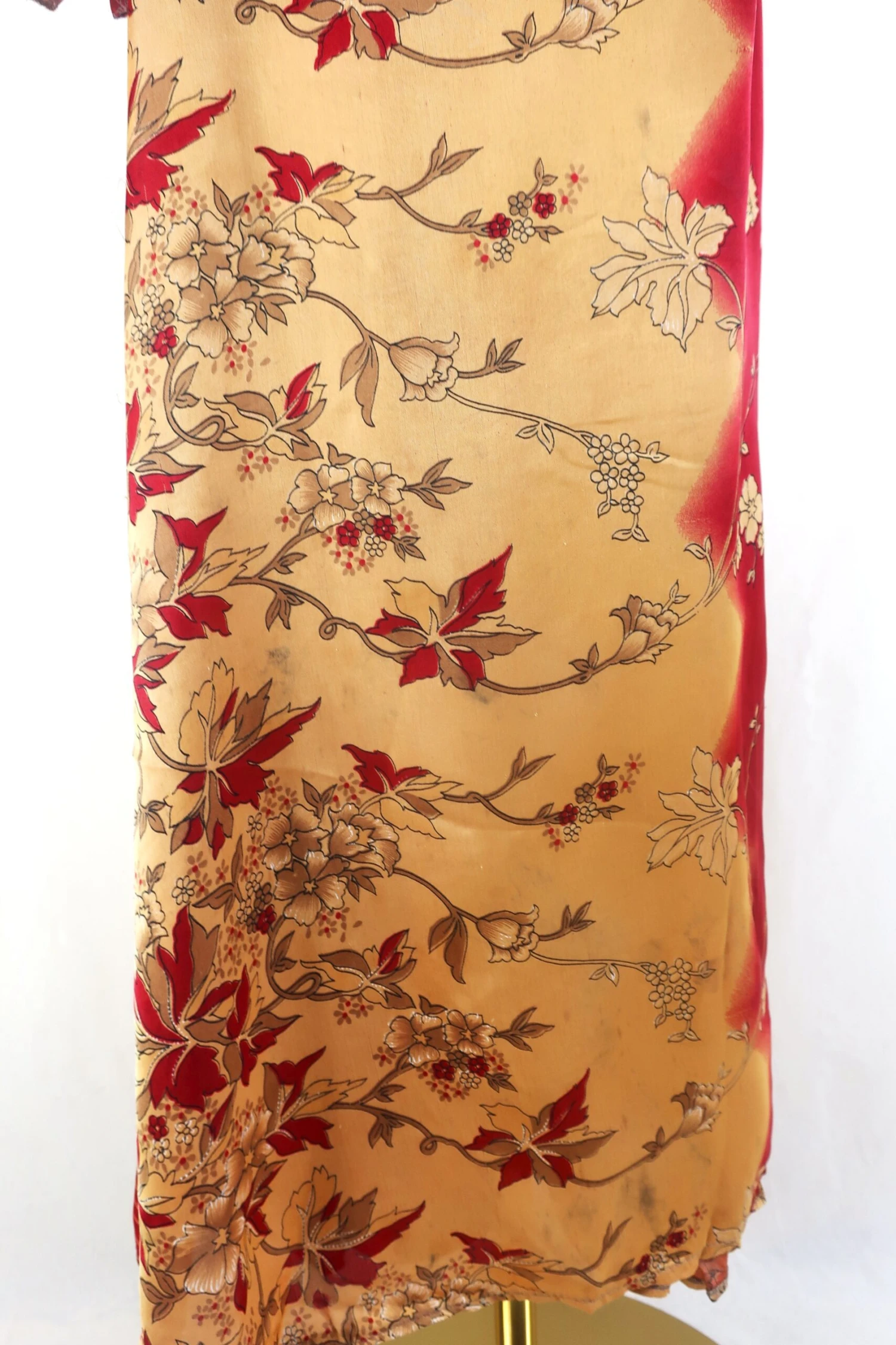 Venus Maxi Dress - Vintage Sari - Tangerine And Pomegranate Sunset - Size S/M 4 Venus Maxi Dress - Vintage Sari - Tangerine And Pomegranate Sunset - Size S/M - Image 4