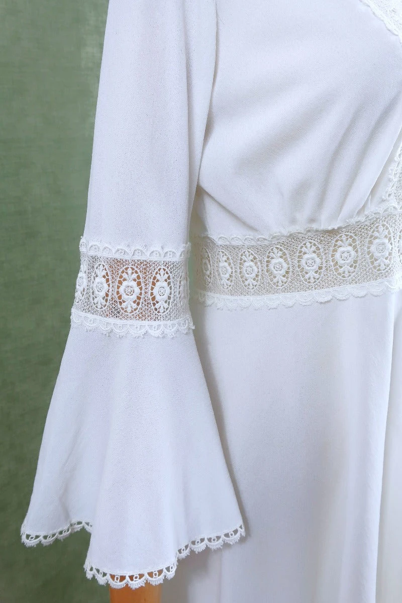 Vintage Mini Robe Dress - Sylvia Plath White - Size XXS 3 Vintage Mini Robe Dress - Sylvia Plath White - Size XXS - Image 3