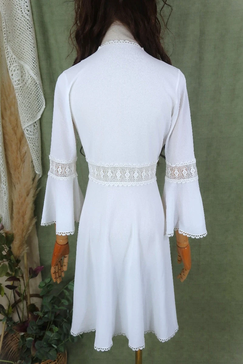 Vintage Mini Robe Dress - Sylvia Plath White - Size XXS 5 Vintage Mini Robe Dress - Sylvia Plath White - Size XXS - Image 5