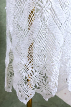 Vintage Midi Dress - Woodstock Forever White Crochet - Size XS 10 Vintage Midi Dress - Woodstock Forever White Crochet - Size XS -KIKIS Clothing Shop vintage 1970s boho clothing 70s sourced bohemian vintage blouses robes dresses crochet items sourced by all about audrey 24