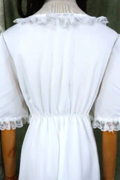 Vintage Long Midi Dress - Diamond White Lacy Floral Embroidery - Size S 13 Vintage Long Midi Dress - Diamond White Lacy Floral Embroidery - Size S -KIKIS Clothing Shop vintage 1970s boho clothing 70s sourced bohemian vintage blouses robes dresses crochet items sourced by all about audrey 35