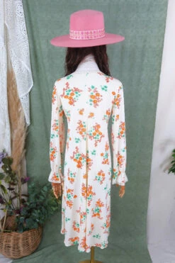 Vintage Midi Dress - Sheer Lacy Summer Breeze - Size XXS -KIKIS Clothing Shop vintage 1970s boho clothing 70s sourced bohemian vintage blouses robes dresses crochet items sourced by all about audrey 40