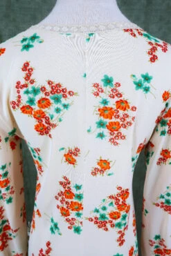 Vintage Midi Dress - Sheer Lacy Summer Breeze - Size XXS -KIKIS Clothing Shop vintage 1970s boho clothing 70s sourced bohemian vintage blouses robes dresses crochet items sourced by all about audrey 41