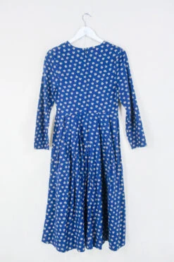 Vintage Midi Dress - Prairie Midnight Peach Flora - Size S/M -KIKIS Clothing Shop vintage bohemian retro bohochic 1970s hippie preloved boho clothing all about audrey 187