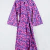 Vintage Wrap Dress - Strawflower Valley In Pink - Size M