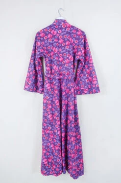 Vintage Wrap Dress - Strawflower Valley In Pink - Size M -KIKIS Clothing Shop vintage bohemian retro bohochic 1970s hippie preloved boho clothing all about audrey 227