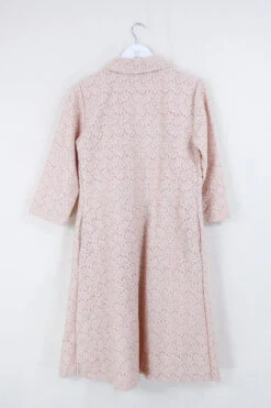 Vintage Jacket Dress - Pale Peach Fans - Size M -KIKIS Clothing Shop vintage bohemian retro bohochic 1970s hippie preloved boho clothing all about audrey 230