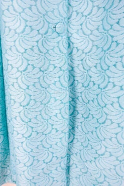 Vintage Jacket Dress - Powdered Blue Bananas - Size M/L -KIKIS Clothing Shop vintage bohemian retro bohochic 1970s hippie preloved boho clothing all about audrey 233