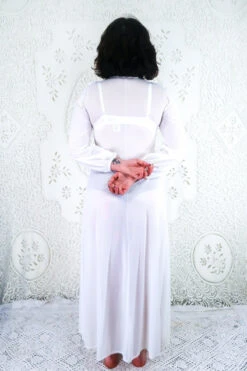 Vintage Dress - Salt White Daisy Lace Ruffle Maxi - Size XS -KIKIS Clothing Shop vintage retro bohemian hippiechic dress midi maxi 70s groovy floral all about audrey 7 ed9127ef d015 455f b8d0 971af4b79270